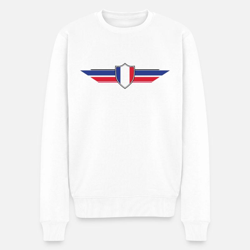Frankreich Fan Weltmeisterschaft - Männer Premium Bio Pullover - Weiß
