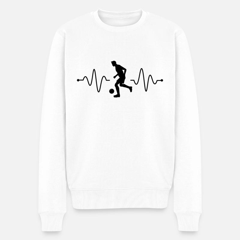 Fußball Soccer - Männer Premium Bio Pullover - Weiß