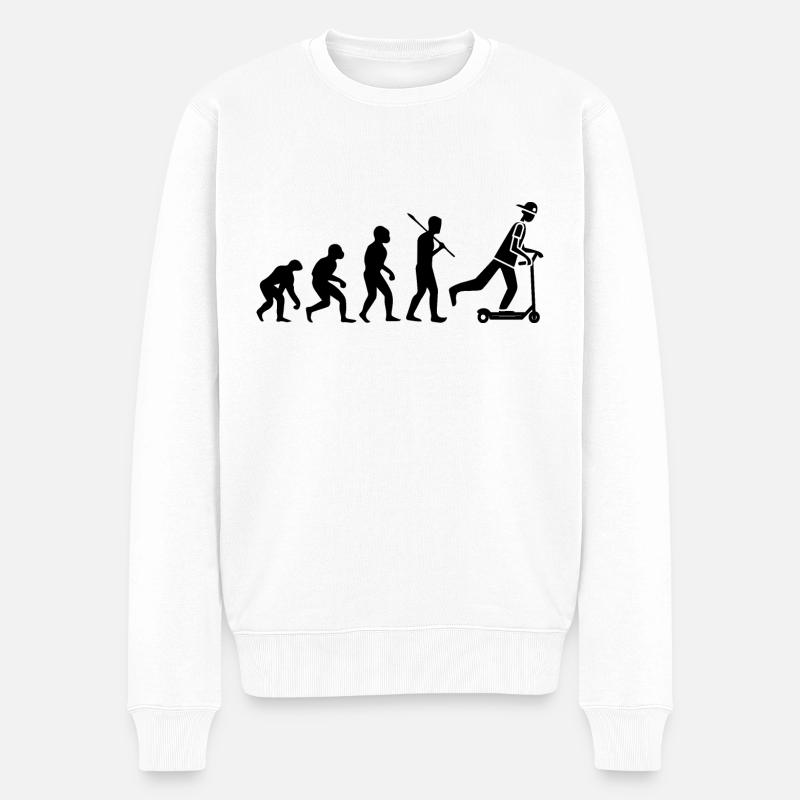 E-Scooter E-Roller Scooter - Männer Premium Bio Pullover - Weiß
