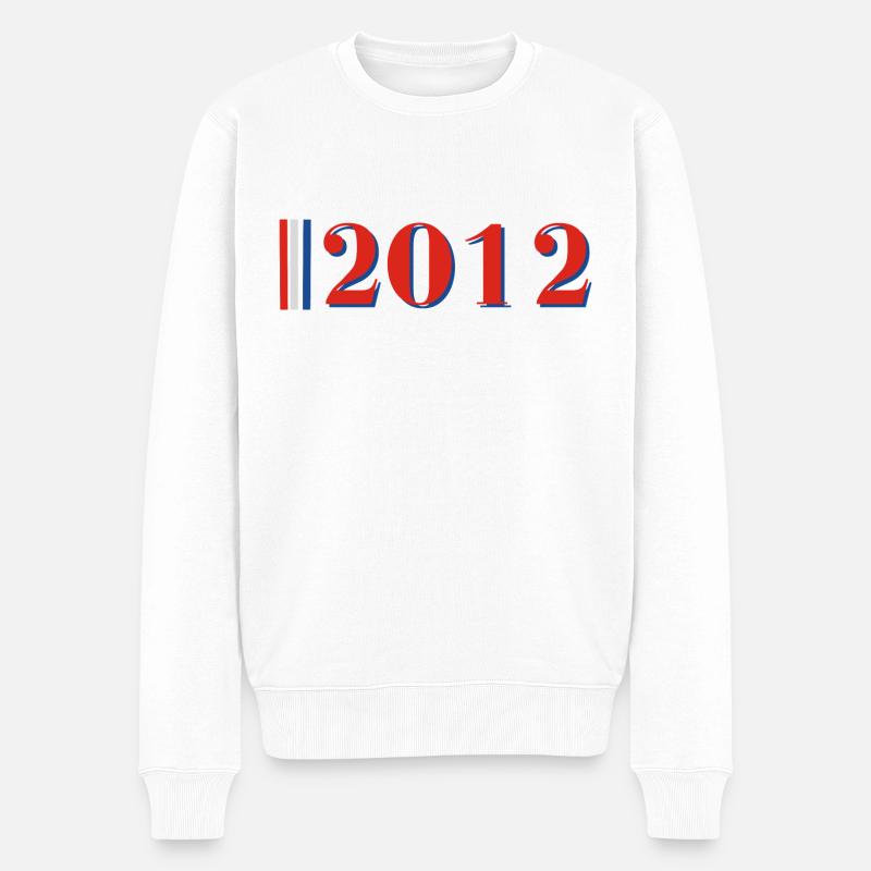 Jahr 2012 - Männer Premium Bio Pullover - Weiß