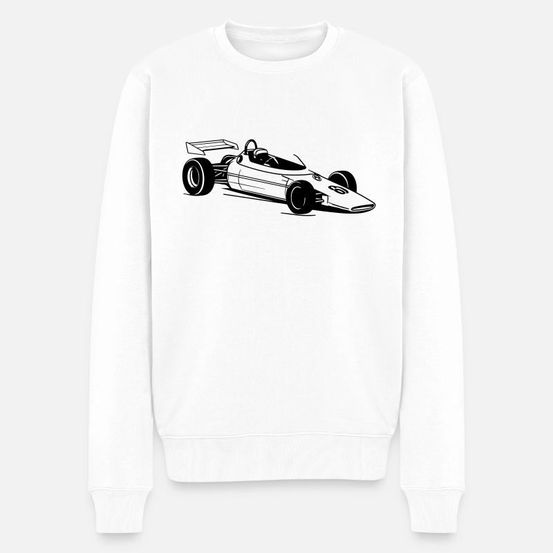 Rennwagen - Männer Premium Bio Pullover - Weiß