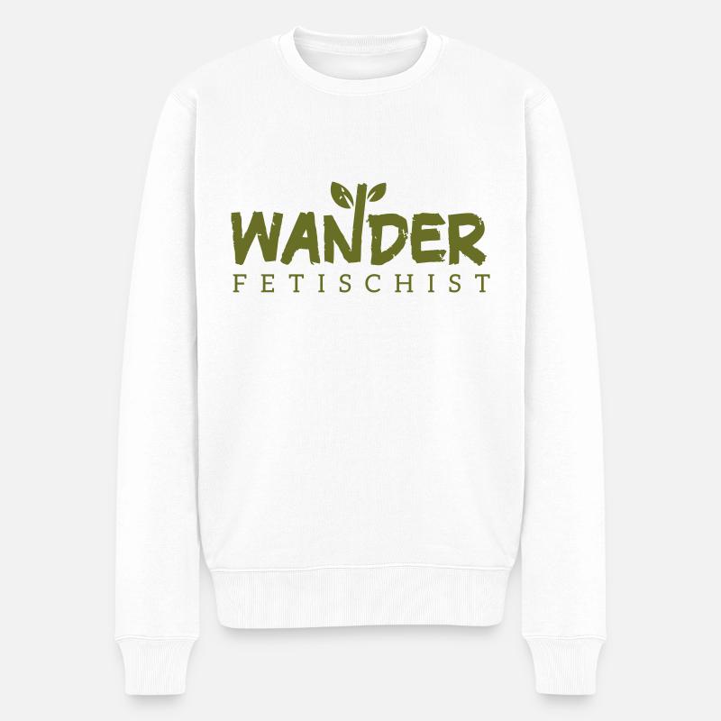 Wanderfetischist - Männer Premium Bio Pullover - Weiß