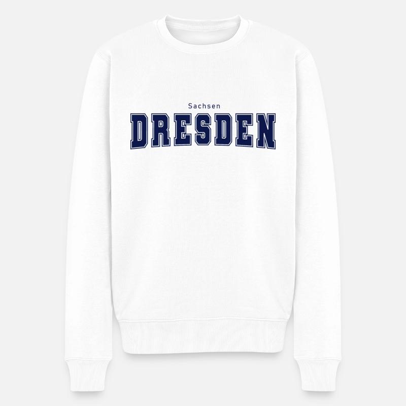Dresden - Männer Premium Bio Pullover - Weiß