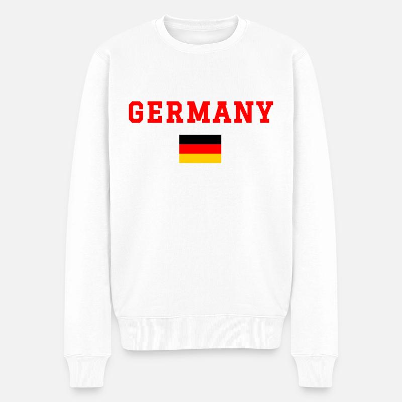 Germany Deutschland Englisch - Männer Premium Bio Pullover - Weiß