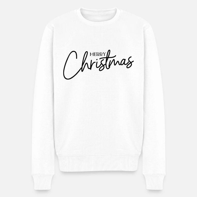 Merry Christmas - Männer Premium Bio Pullover - Weiß
