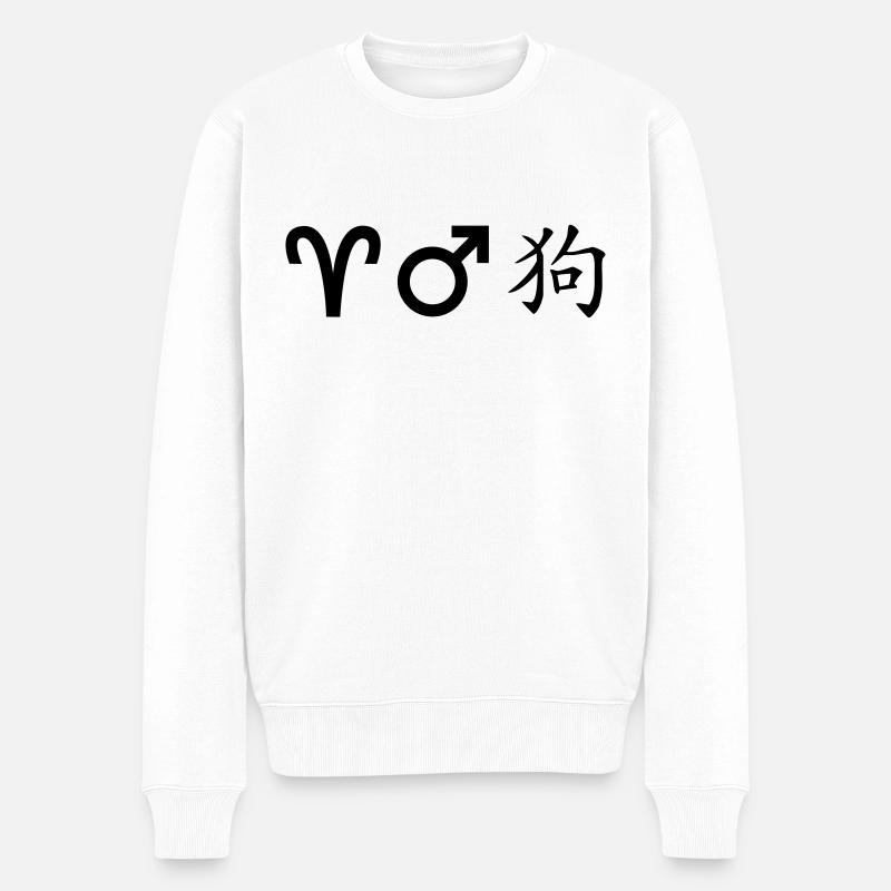 Bélier Mars Chien - Pull Premium bio Homme - blanc