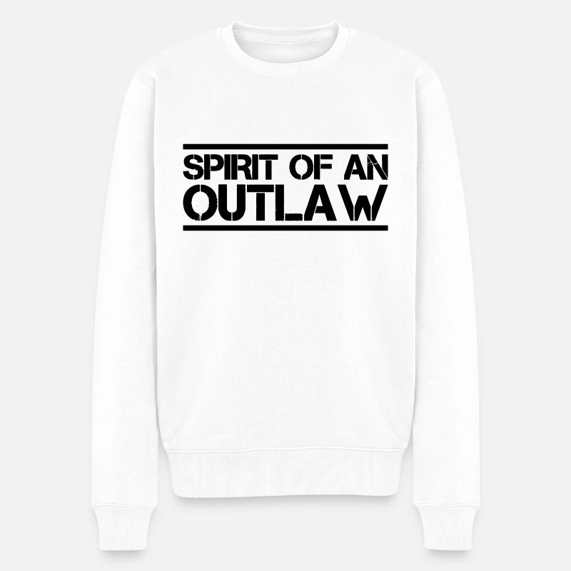 outlaw spirit - Männer Premium Bio Pullover - Weiß