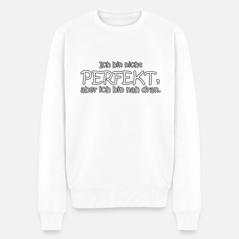 Perfekt - Männer Premium Bio Pullover - Weiß