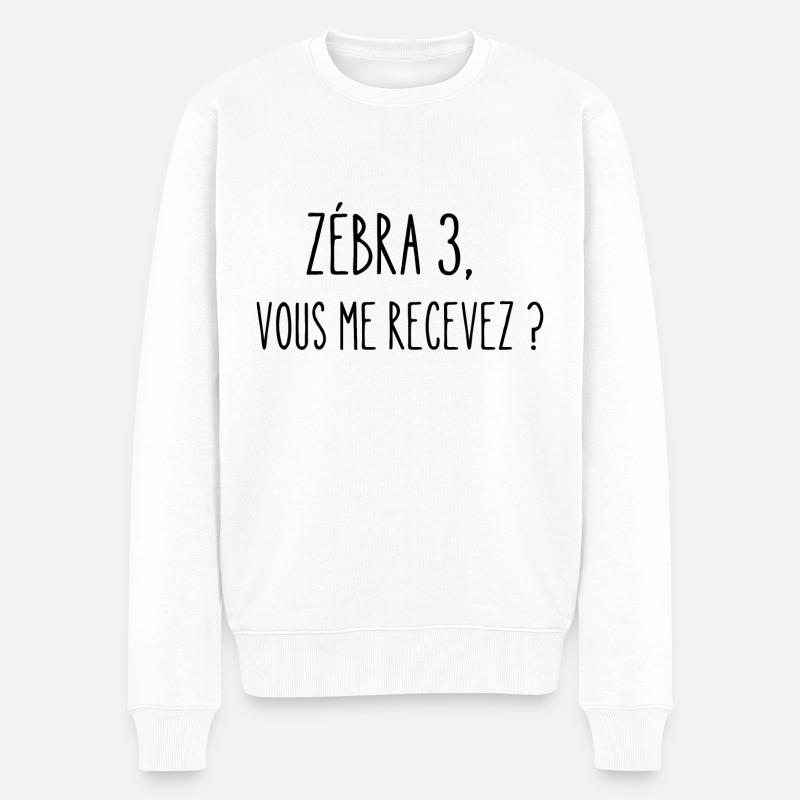 zébra 3, vous me recevez ? - Pull Premium bio Homme - blanc