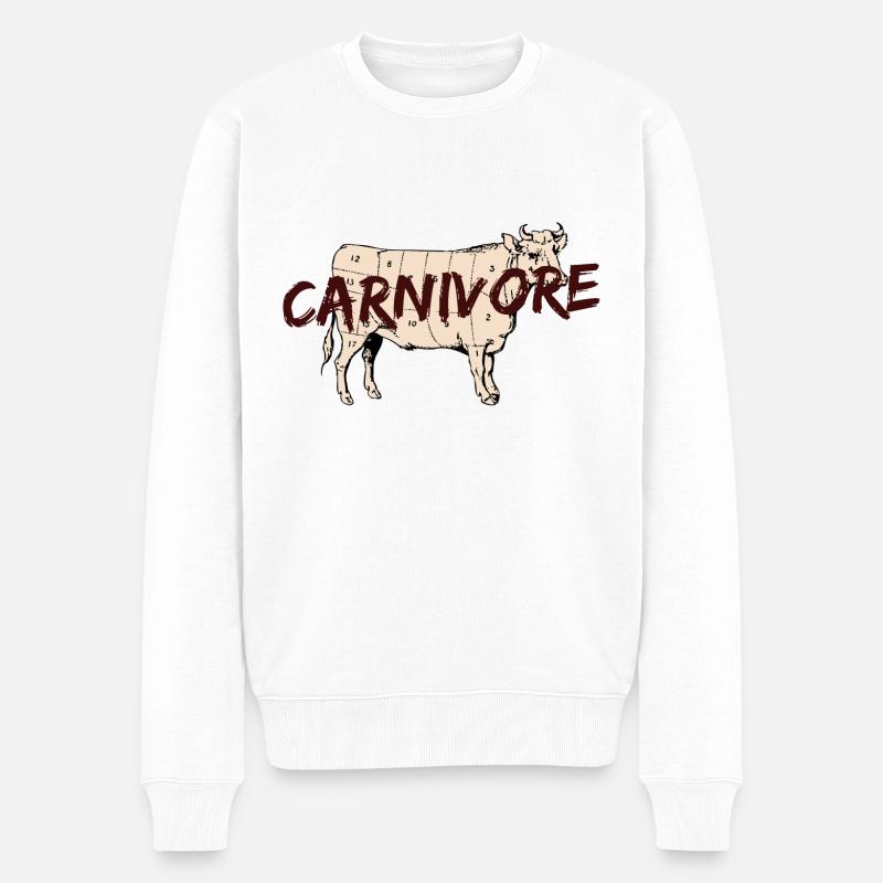Carnivore - Männer Premium Bio Pullover - Weiß