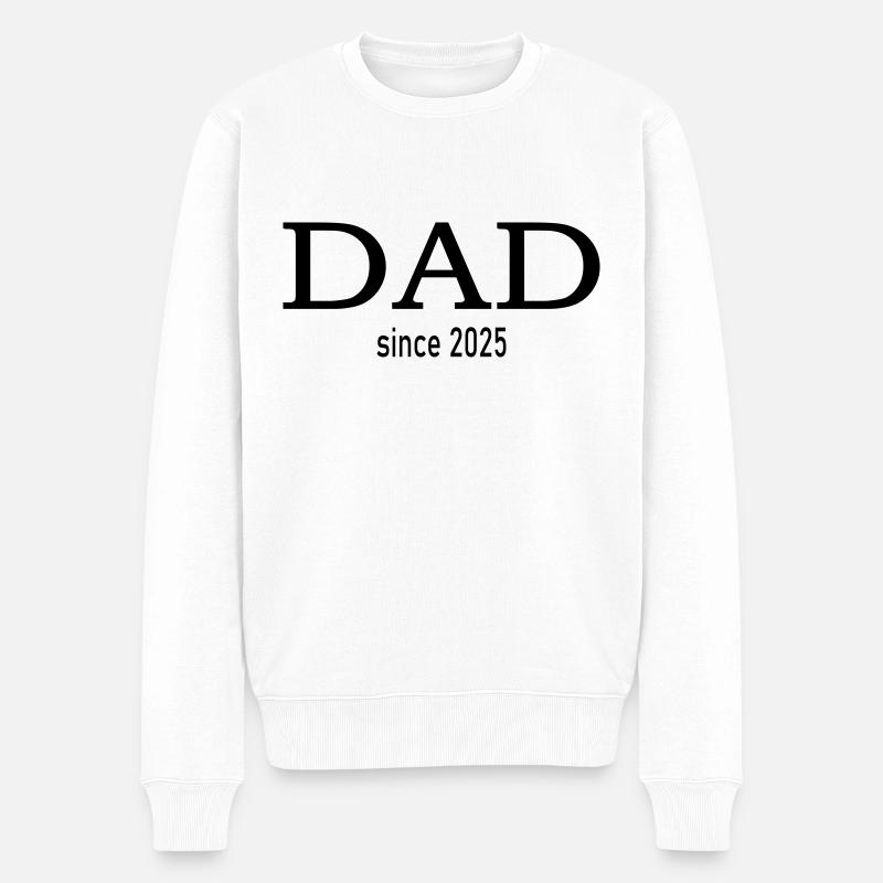 dad since 2025 - Männer Premium Bio Pullover - Weiß