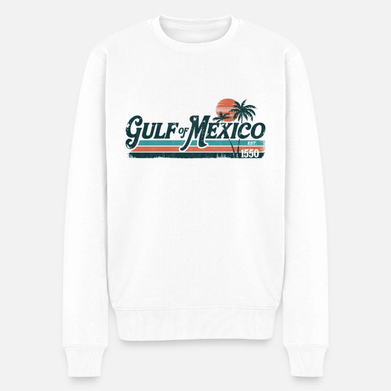 Gulf Of Mexico - Männer Premium Bio Pullover - Weiß