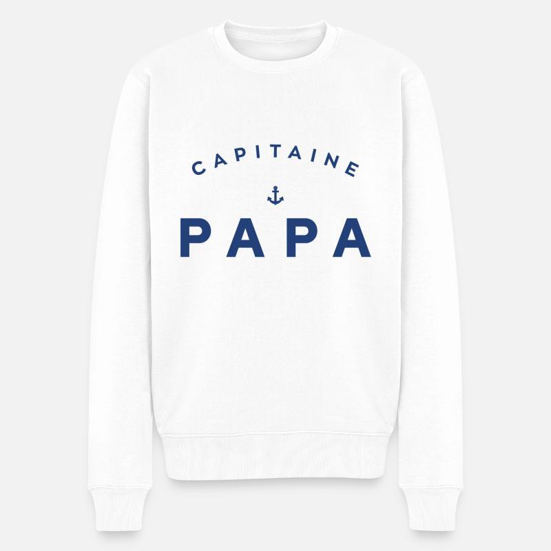 Capitaine Papa - Pull Premium bio Homme - blanc