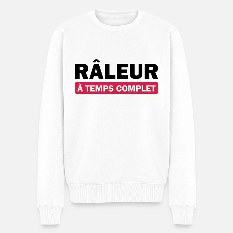 Râleur à temps complet - Pull Premium bio Homme - blanc