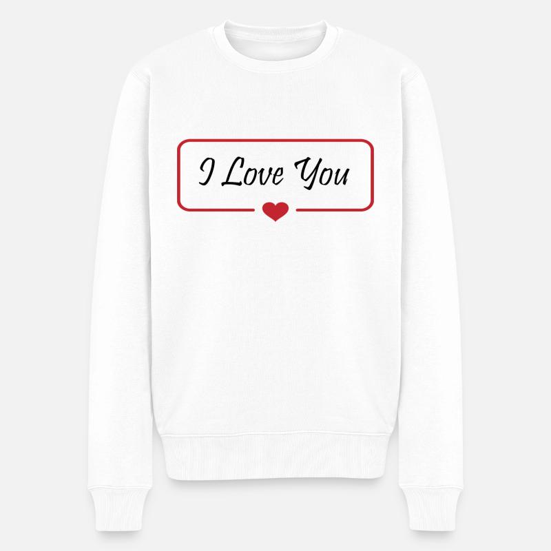 La Saint-Valentin - Pull Premium bio Homme - blanc