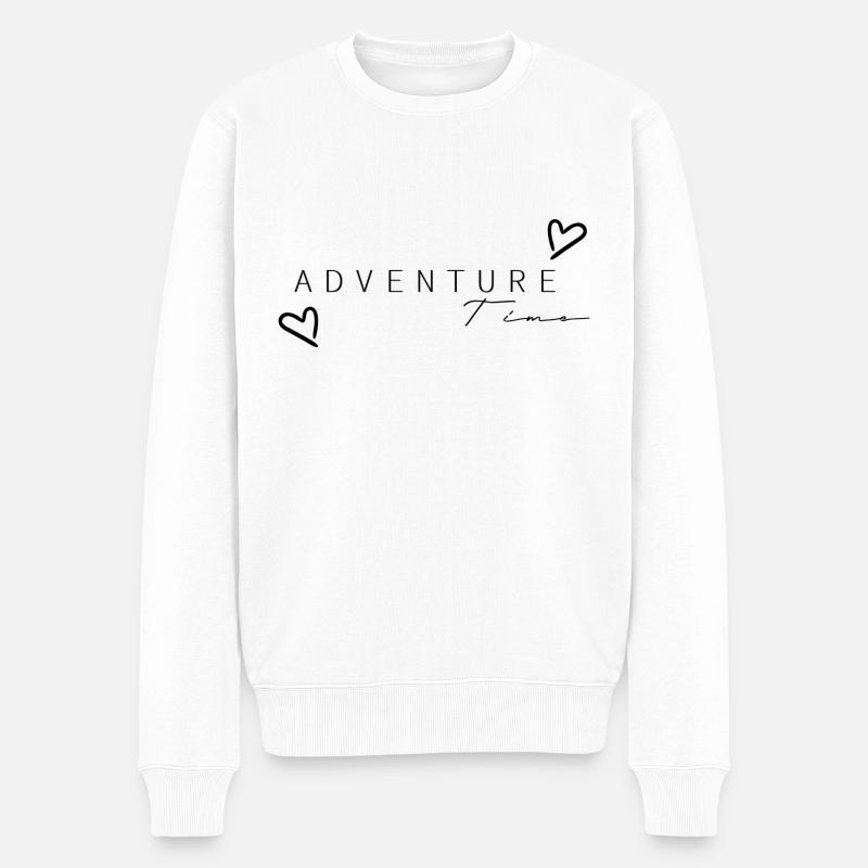 Adventure time - Männer Premium Bio Pullover - Weiß