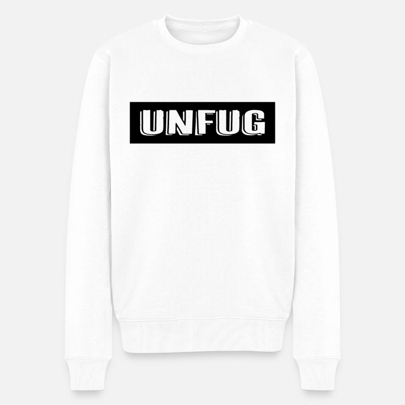 Unfug Grunge Black - Männer Premium Bio Pullover - Weiß