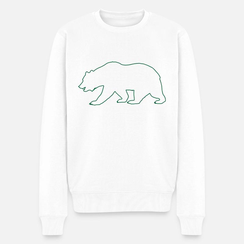 Bär Braunbär Eisbär - Männer Premium Bio Pullover - Weiß