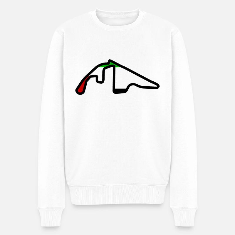Abu Dhabi Rennstrecke mit Flagge - Männer Premium Bio Pullover - Weiß