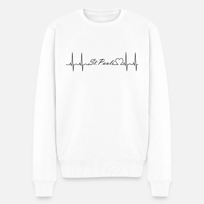 St. Pauli - Männer Premium Bio Pullover - Weiß