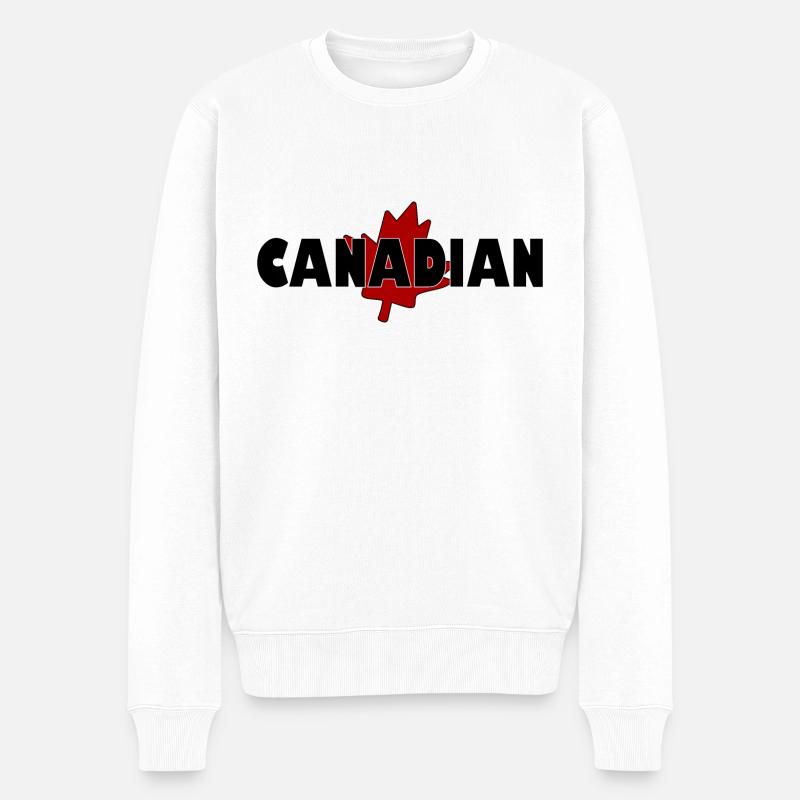 Kanadisch - Männer Premium Bio Pullover - Weiß