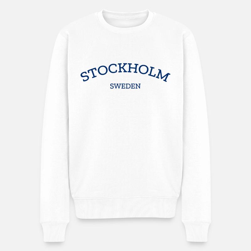 Stockholm - Sweden - Schweden - Svenska - Männer Premium Bio Pullover - Weiß