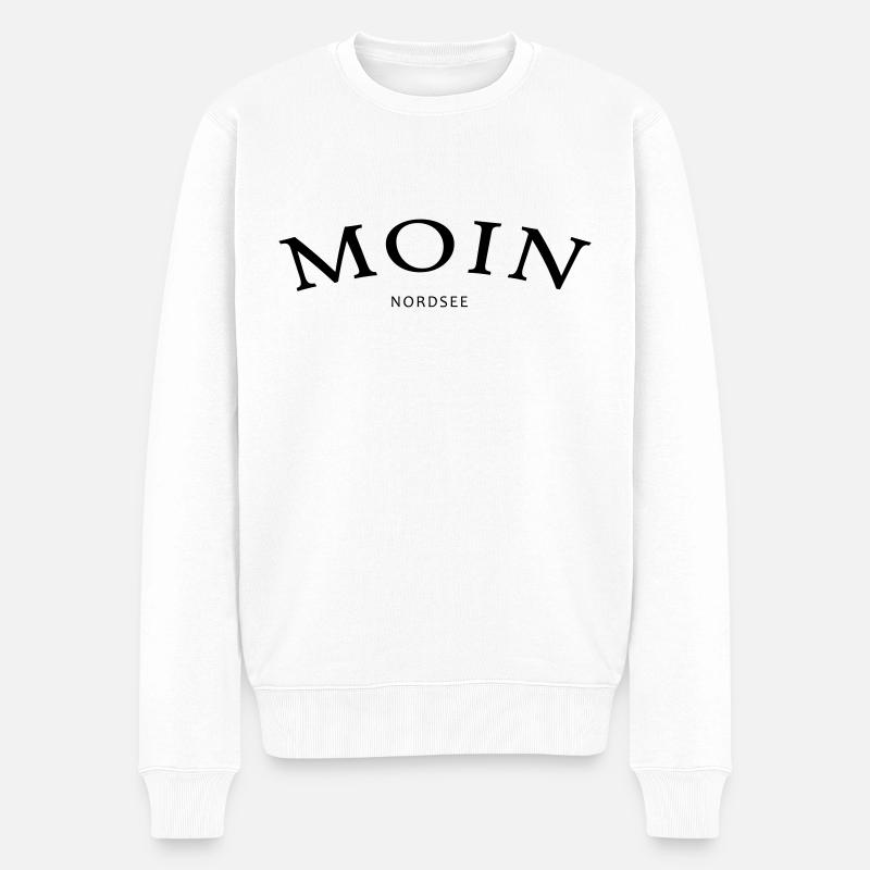 Moin Nordsee - Männer Premium Bio Pullover - Weiß