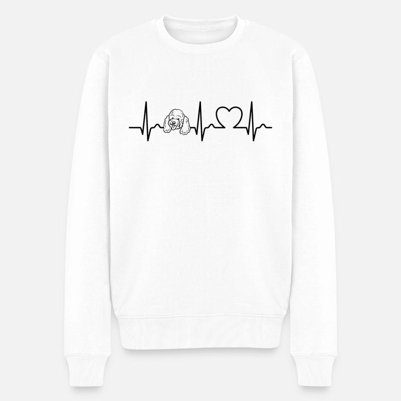 Pudel - Herzkurve Hund - Hundefan Haustier - Männer Premium Bio Pullover - Weiß