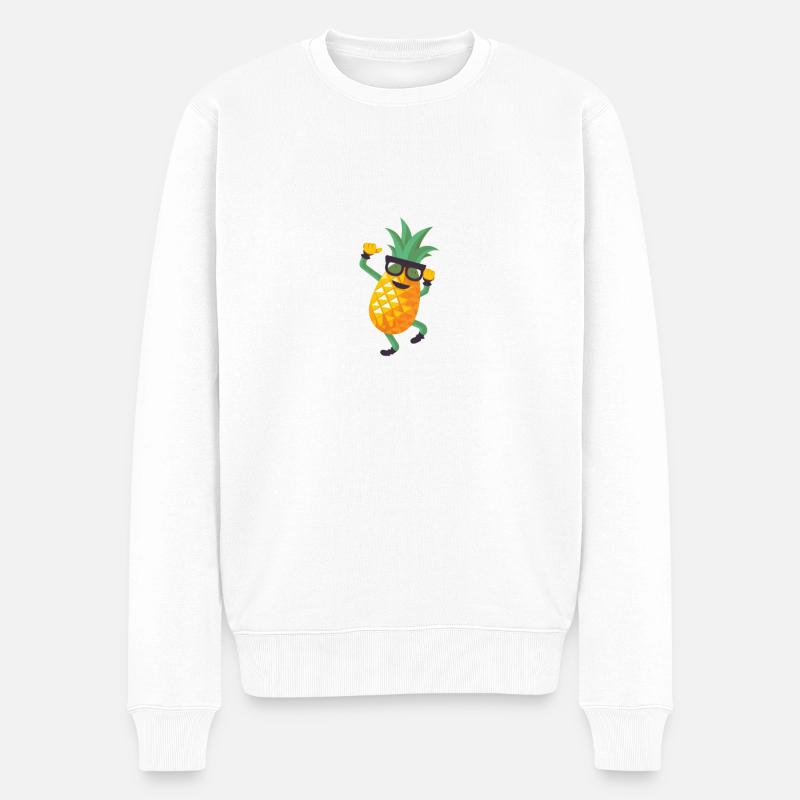 Tanzende Ananas - Männer Premium Bio Pullover - Weiß