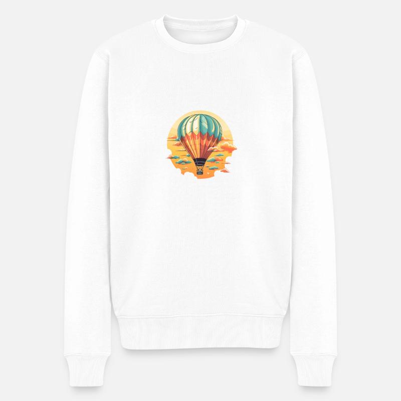 Montgolfière et nuages - Pull Premium bio Homme - blanc