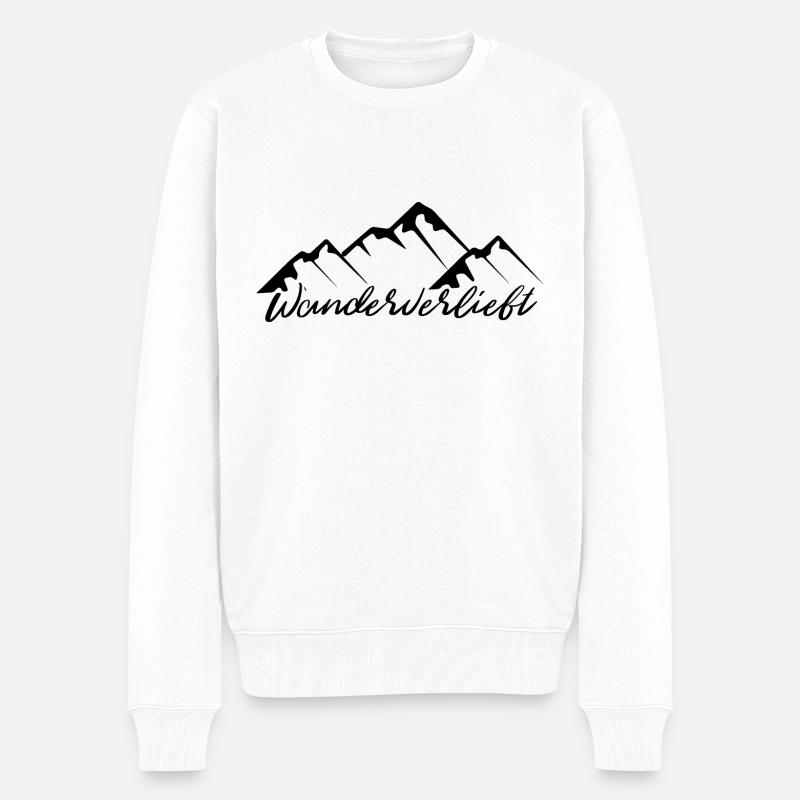 Wanderverliebt - (3) - Männer Premium Bio Pullover - Weiß