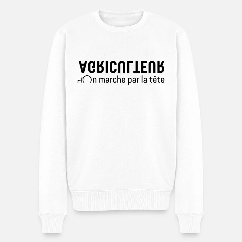 Bauern, Bauern - Männer Premium Bio Pullover - Weiß