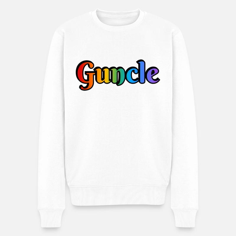 Guncle schwuler Onkel - Männer Premium Bio Pullover - Weiß