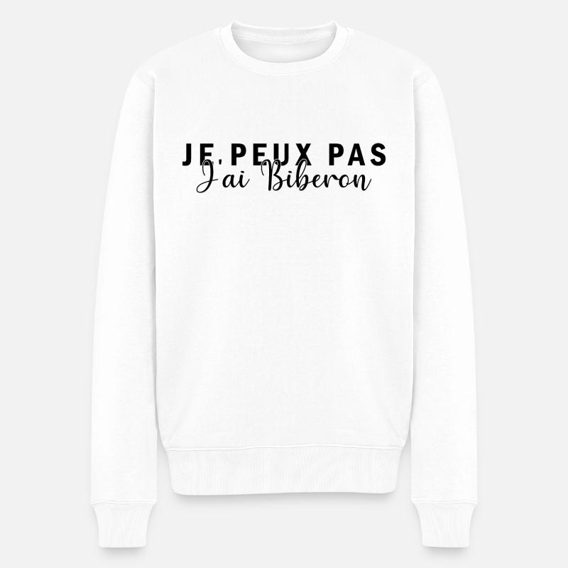 Je Peux Pas J'Ai Biberon - Pull Premium bio Homme - blanc