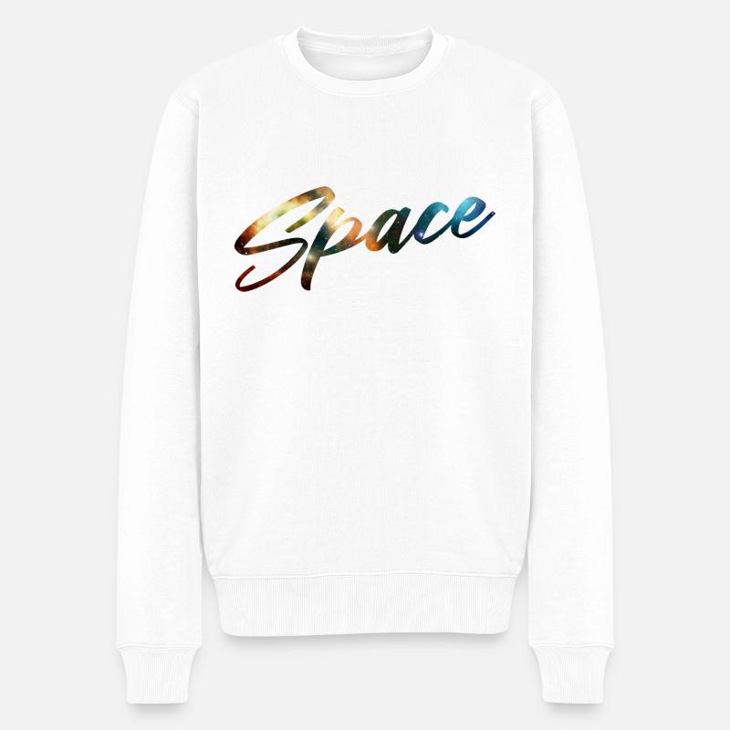 SPACE SPACE 2D - Männer Premium Bio Pullover - Weiß