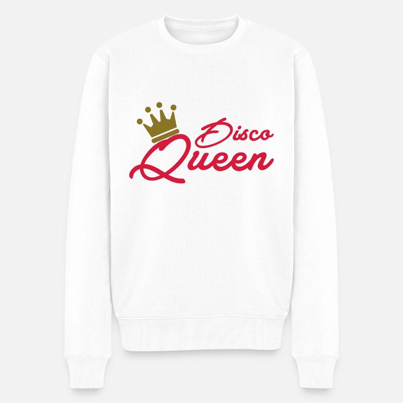 Disco Queen - Männer Premium Bio Pullover - Weiß