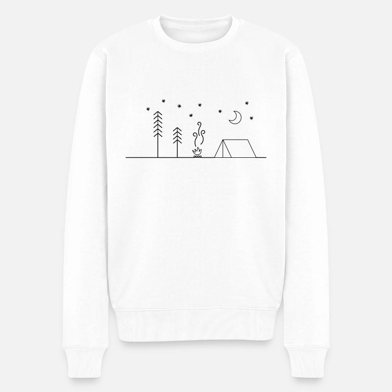 Camping - Camper - Natur - Geschenk - Wildnis - Männer Premium Bio Pullover - Weiß