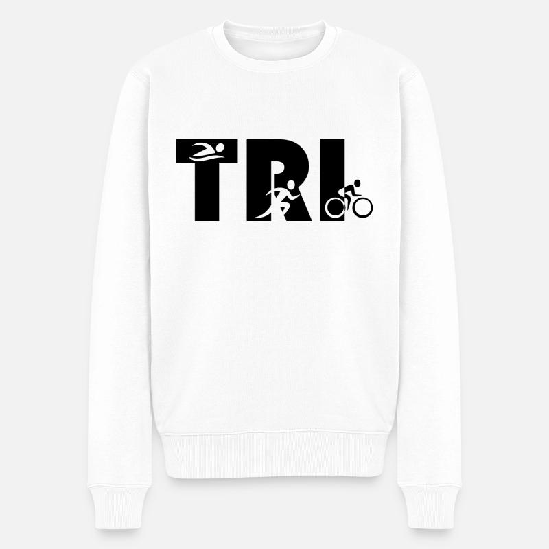 triathlon - Männer Premium Bio Pullover - Weiß