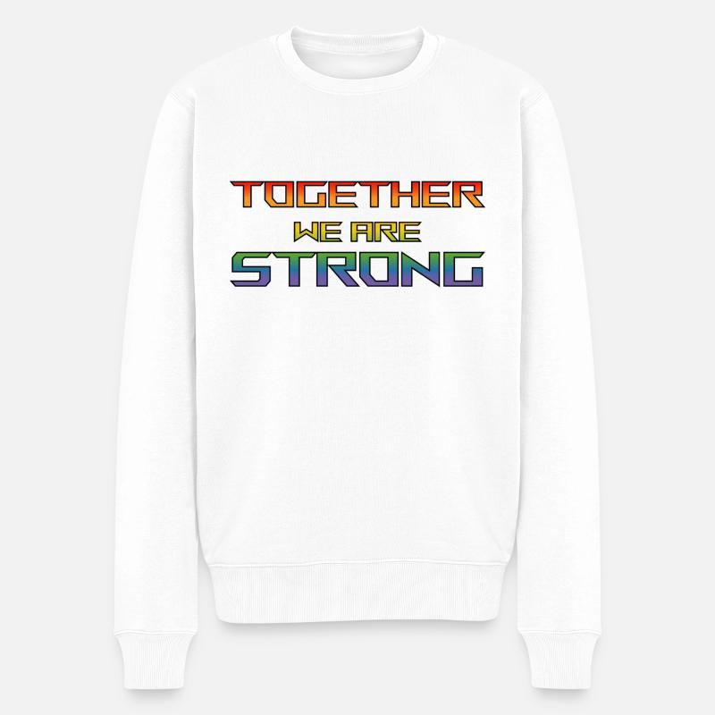 together we are Strong pride - Männer Premium Bio Pullover - Weiß