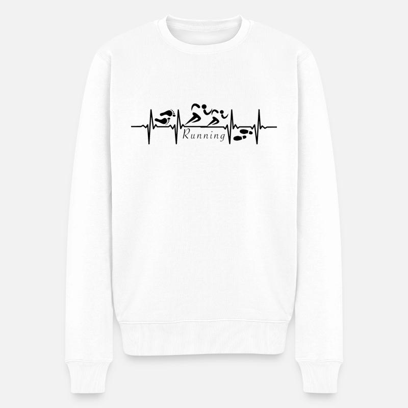 Puls Design Running - Männer Premium Bio Pullover - Weiß