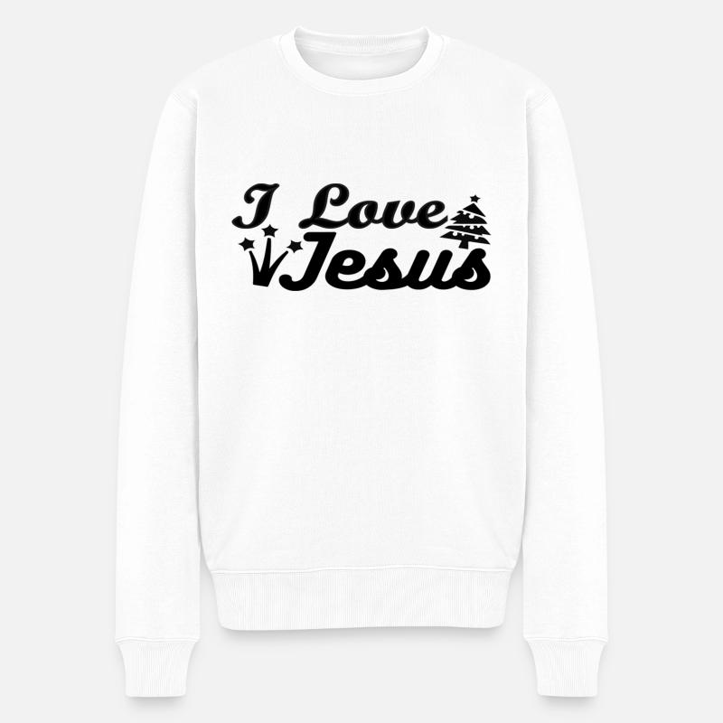 J’aime Jésus - Pull Premium bio Homme - blanc