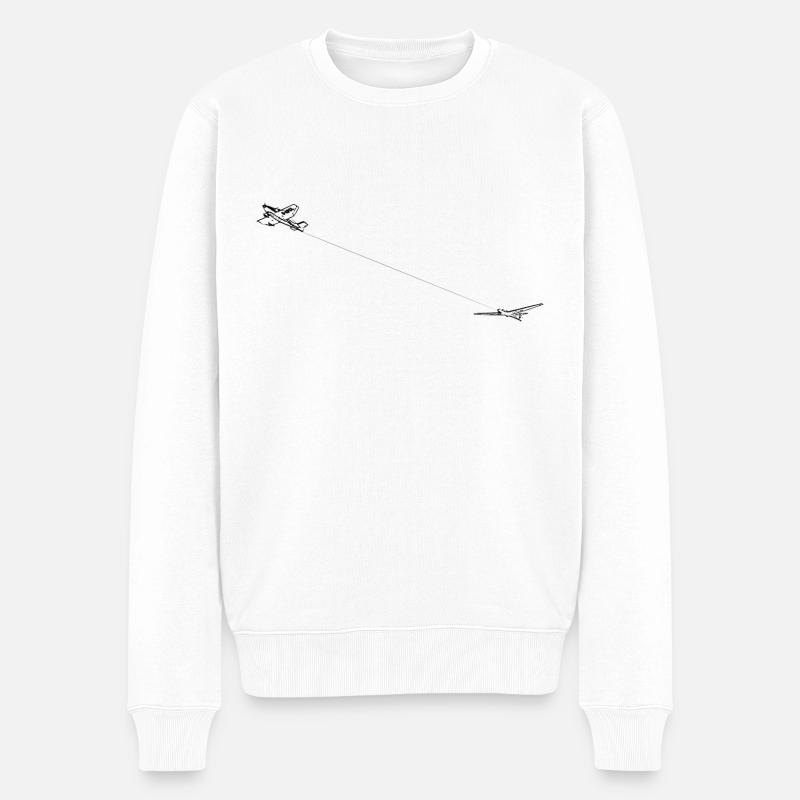 Flugzeugschlepp - Männer Premium Bio Pullover - Weiß