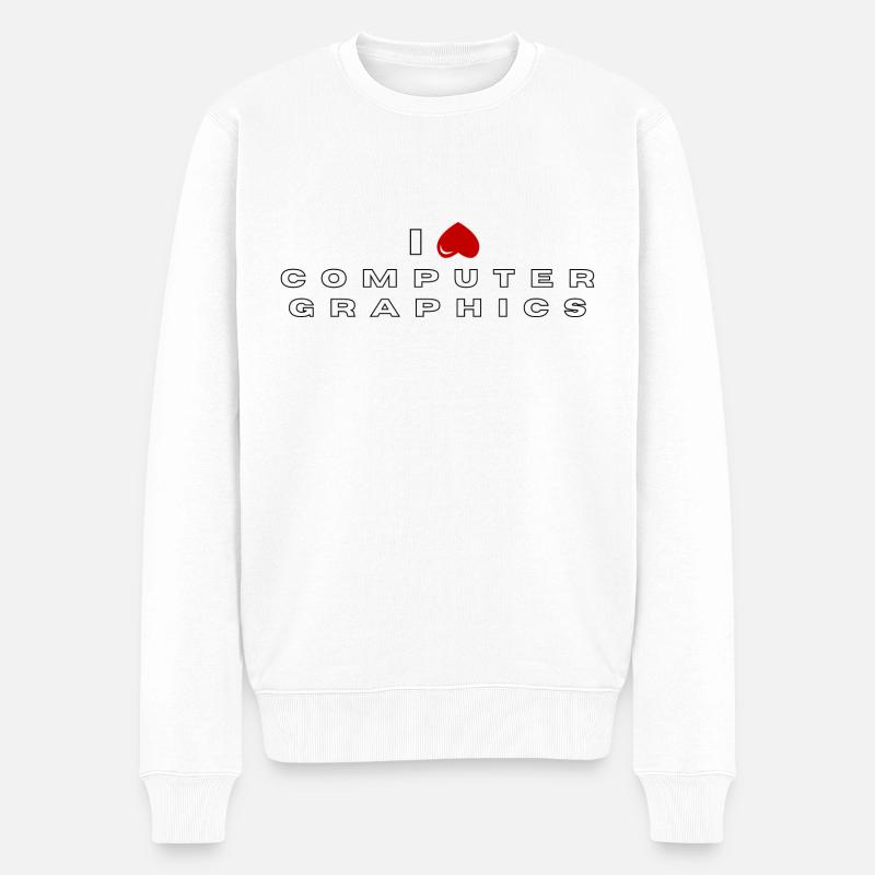 Ich hasse Computergrafik - Männer Premium Bio Pullover - Weiß