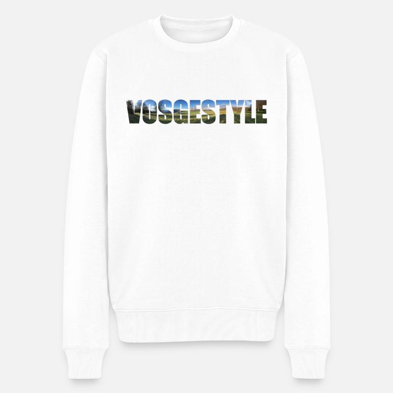 Landschaft im Vogesenstil - Männer Premium Bio Pullover - Weiß