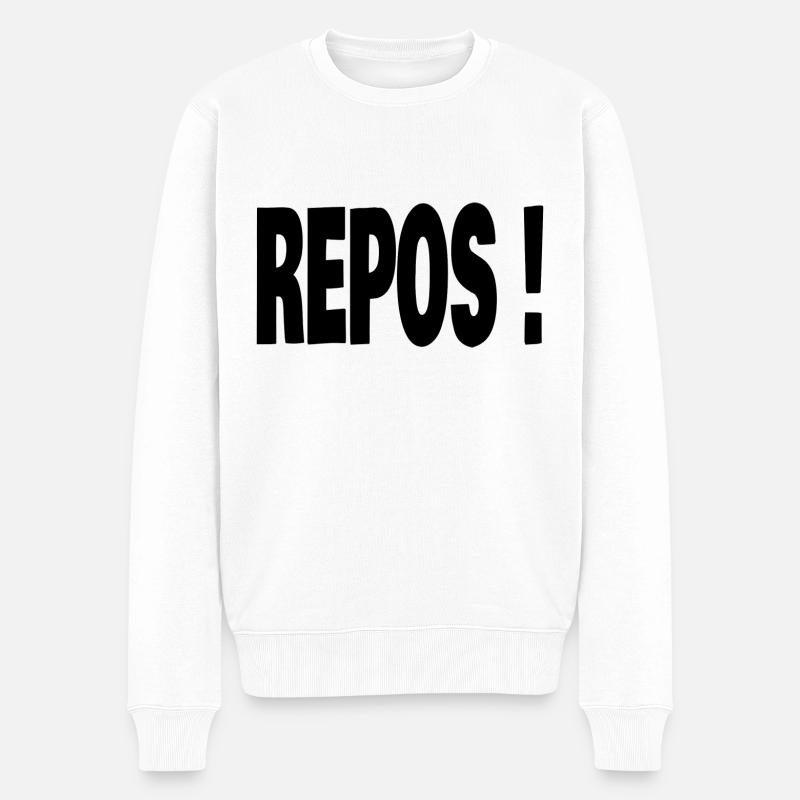 repos - Pull Premium bio Homme - blanc