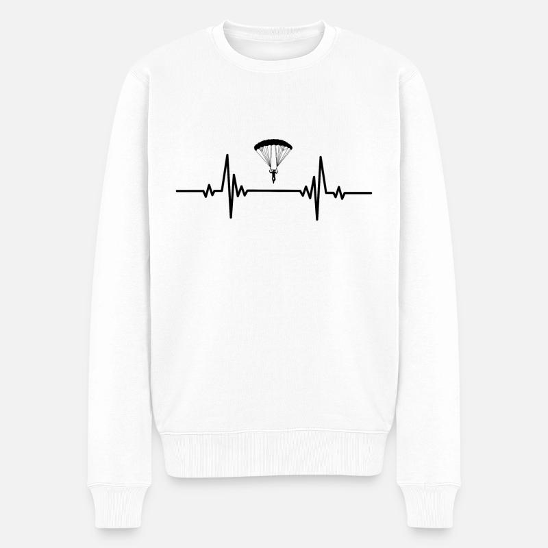Palpitations cardiaques, parapente léger - Pull Premium bio Homme - blanc