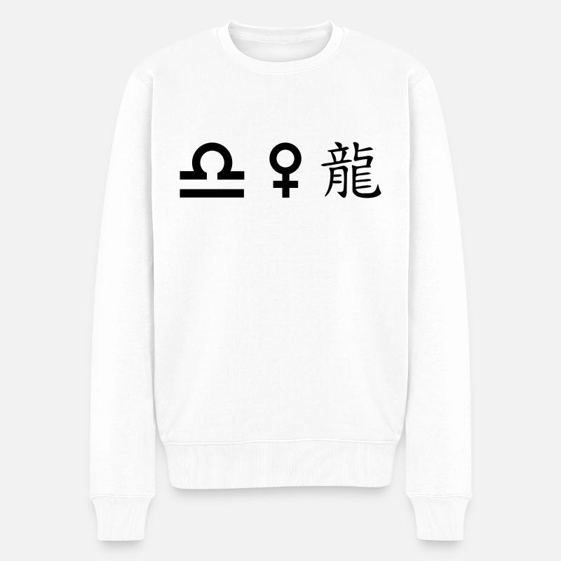 waage venus drache - Männer Premium Bio Pullover - Weiß
