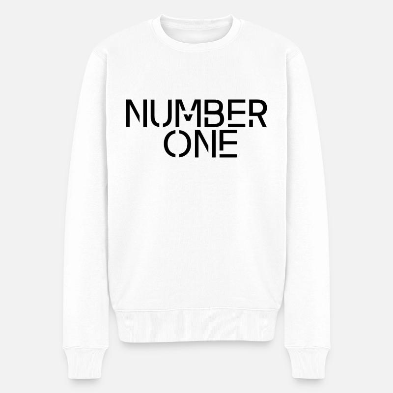 NUMBER ONE - Männer Premium Bio Pullover - Weiß