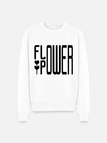 FLOWER POWER - Men's Premium Organic Jumper - white