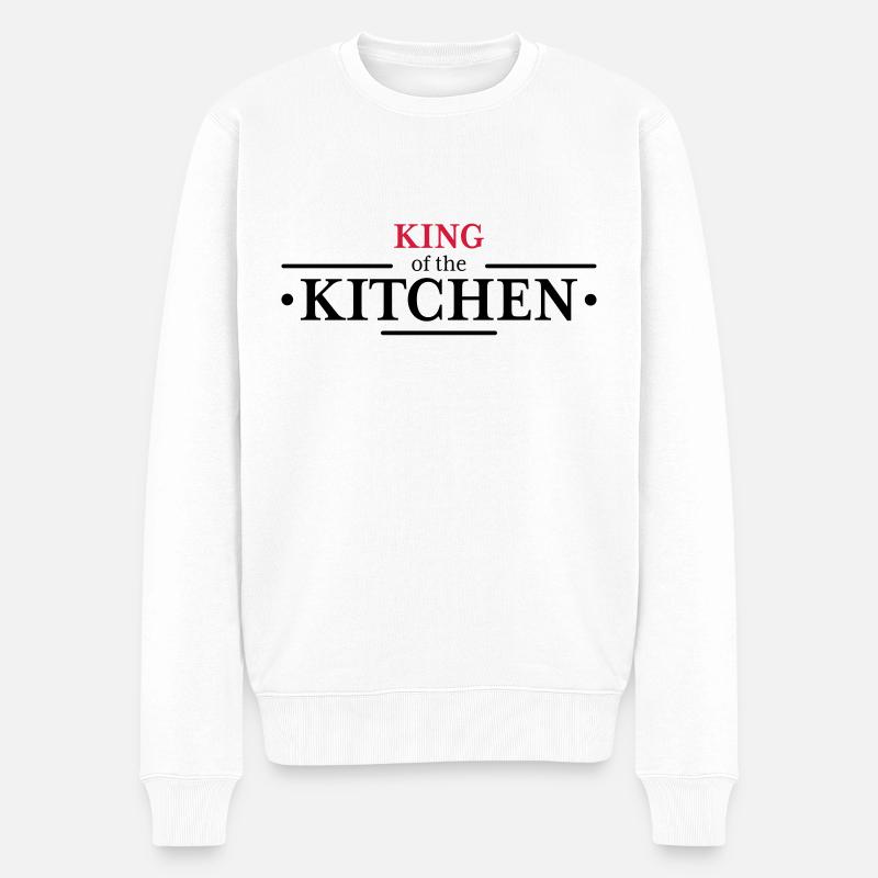 King of the Kitchen - Männer Premium Bio Pullover - Weiß